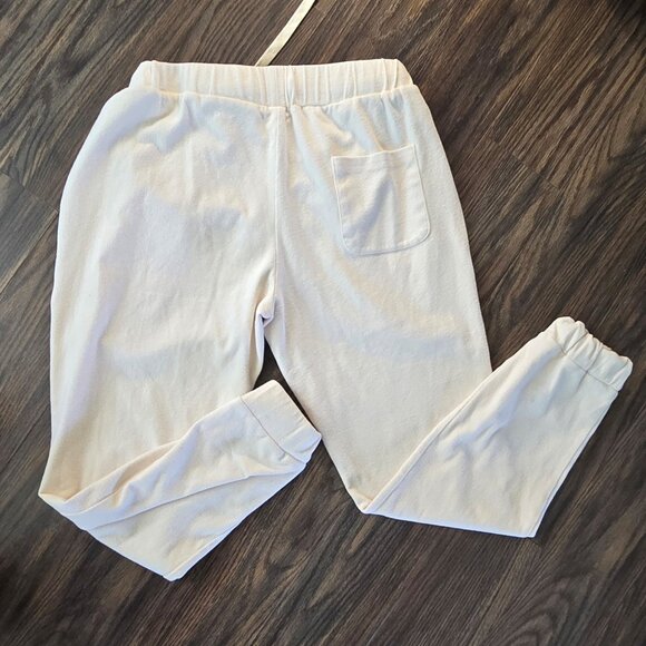 ROOLEE Cream-Colored Flannel Athleisure Pants SIZE M - Picture 2 of 5